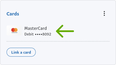 Виберіть картку, що з’явилася в списку доступних карток.