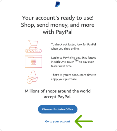 Натисніть <b>Go to your account.</b>