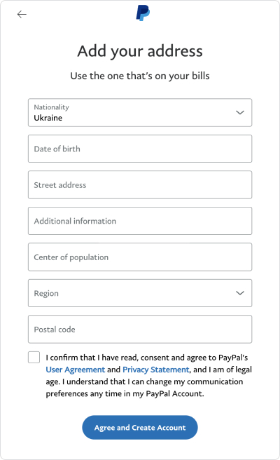 Виберіть <b>Ukraine</b> у полі <b>Your country</b>, а також введіть свій e-mail і пароль для входу.