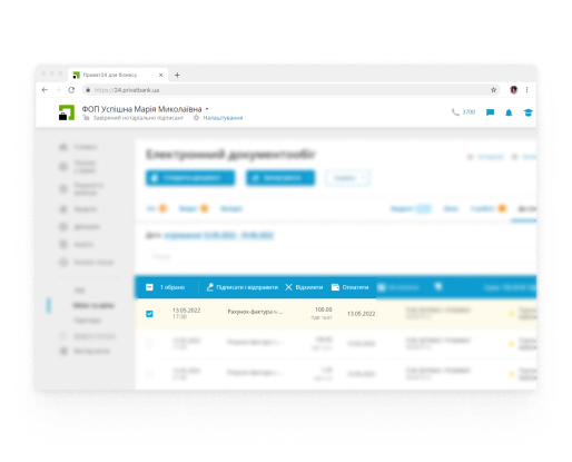 Select a desired invoice and click on the "Pay" button.