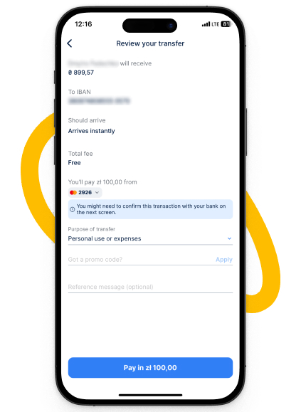 Pay the amount with your payment card.