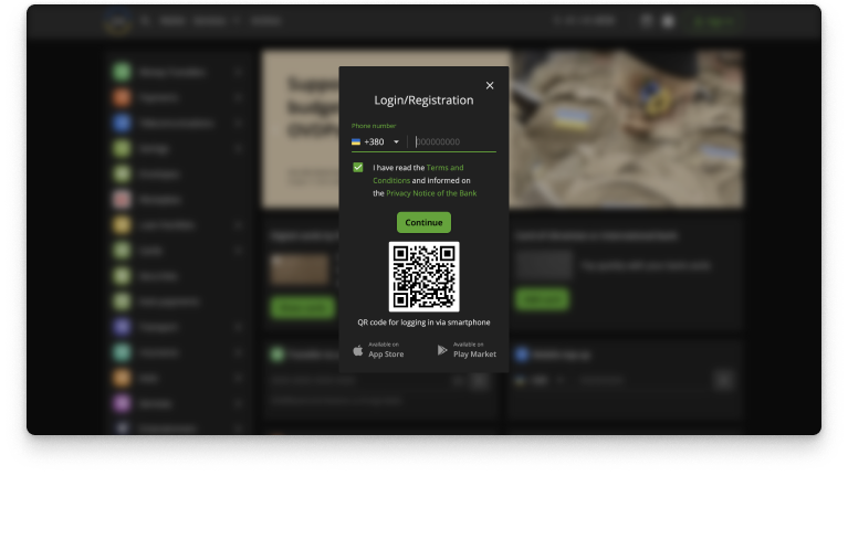 Log in to the web version of Privat24.