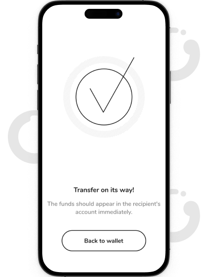 Check the details again and confirm the transfer.
