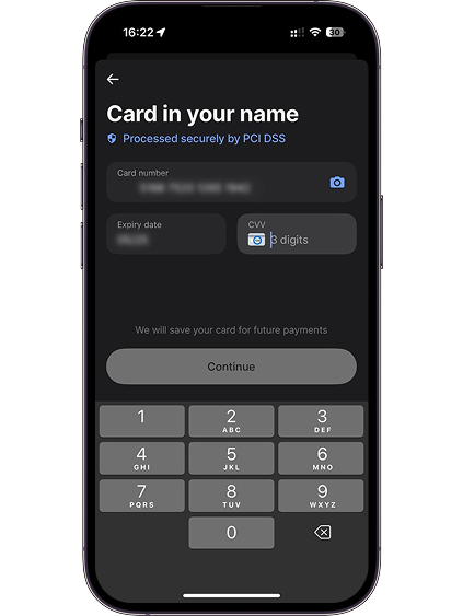 Enter your PrivatBank card details (card number, expiration date, CVV).
