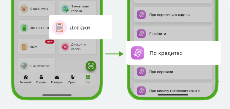 Шлях отримання довідки в Приват24