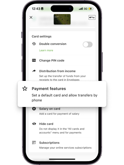 Select the “Payment features” menu